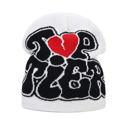 Y2K Letter Knitted Winter Autumn Beanie Cap Men Women Kanye Beanies Gorras Hombre Top Warm Skiing Hat Ear Hats Hip Hop Skullcap - 𝐃𝐔𝐕𝐋𝐀𝐒𝐇𝐎𝐏